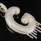 2" 1.5 CTW 10K Gold Real Diamond Letter 'G' Initial Drip Pendant CustomDiamJewel