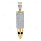 Sterling Silver Moissanite 2" Skull Bullet Pendant CustomDiamJewel