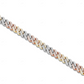 Rose Gold White Gold & Yellow Gold 3 Tone Cuban Link Bracelet CustomDiamJewel