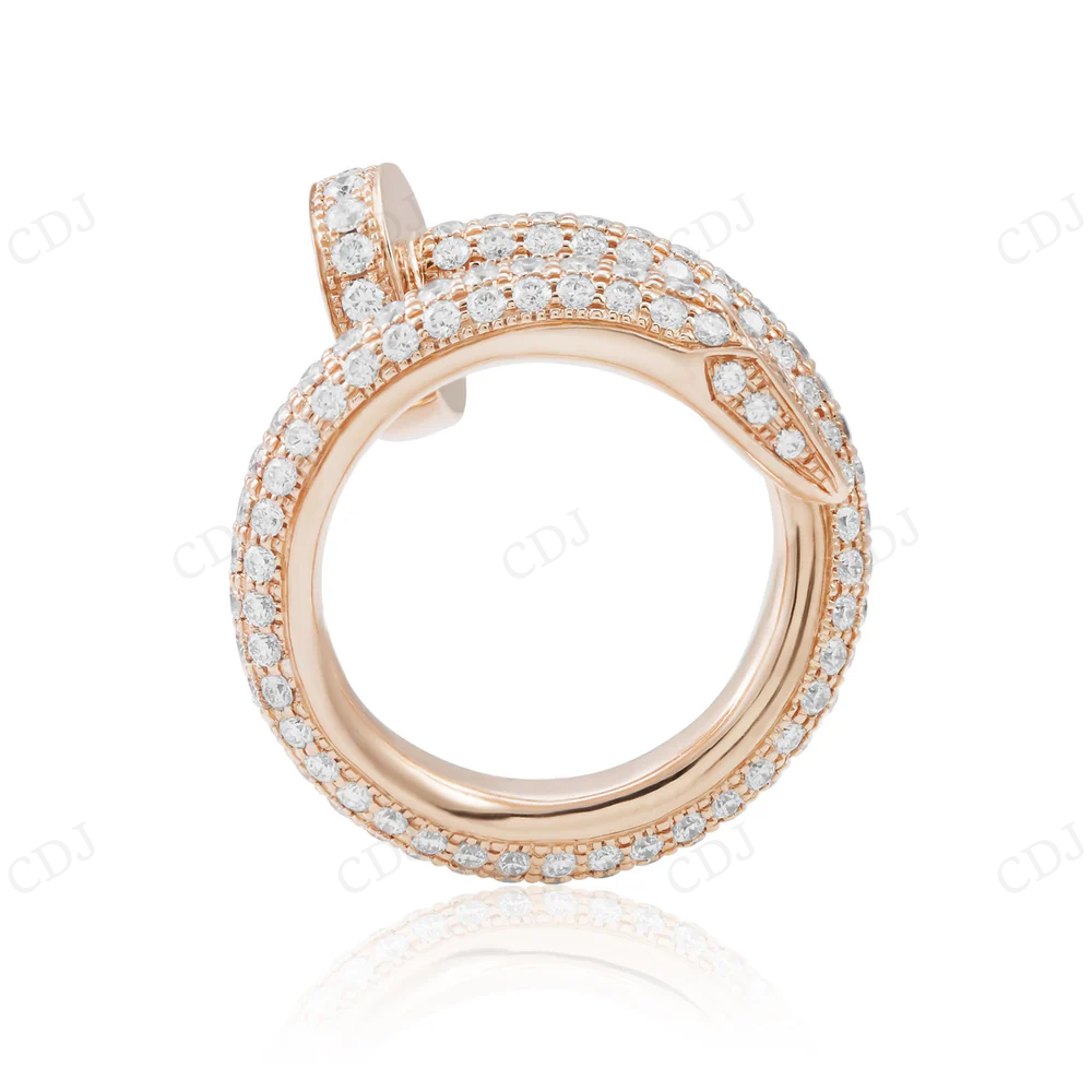18K Rose Gold Moissanite Diamond Nail Ring For Men hip hop jewelry CustomDiamJewel
