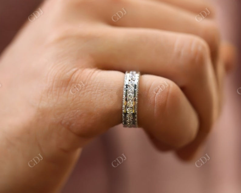 5mm Channel Set Natural Diamond Full Eternity Wedding Band  customdiamjewel   