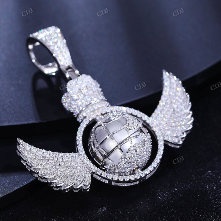 Moissanite Diamond World Wing Hip Hop Pendant hip hop jewelry CustomDiamJewel