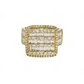 Silver Moissanite Baguette Diamond Square Ring hip hop ring customdiamjewel