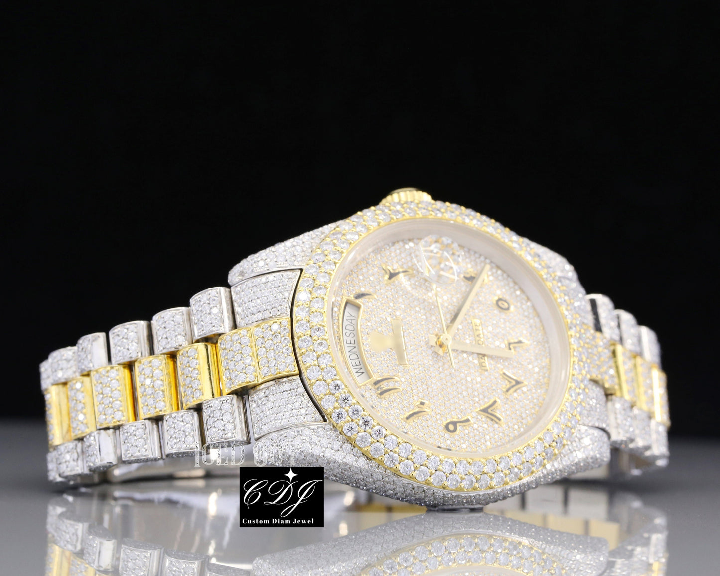 Hip Hop Iced Out VVS Moissanite Diamond Luxury Rolex Watches For Rapper customdiamjewel