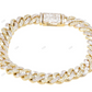 Silver Moissanite Two Tone Hip Hop Cuban Bracelet
