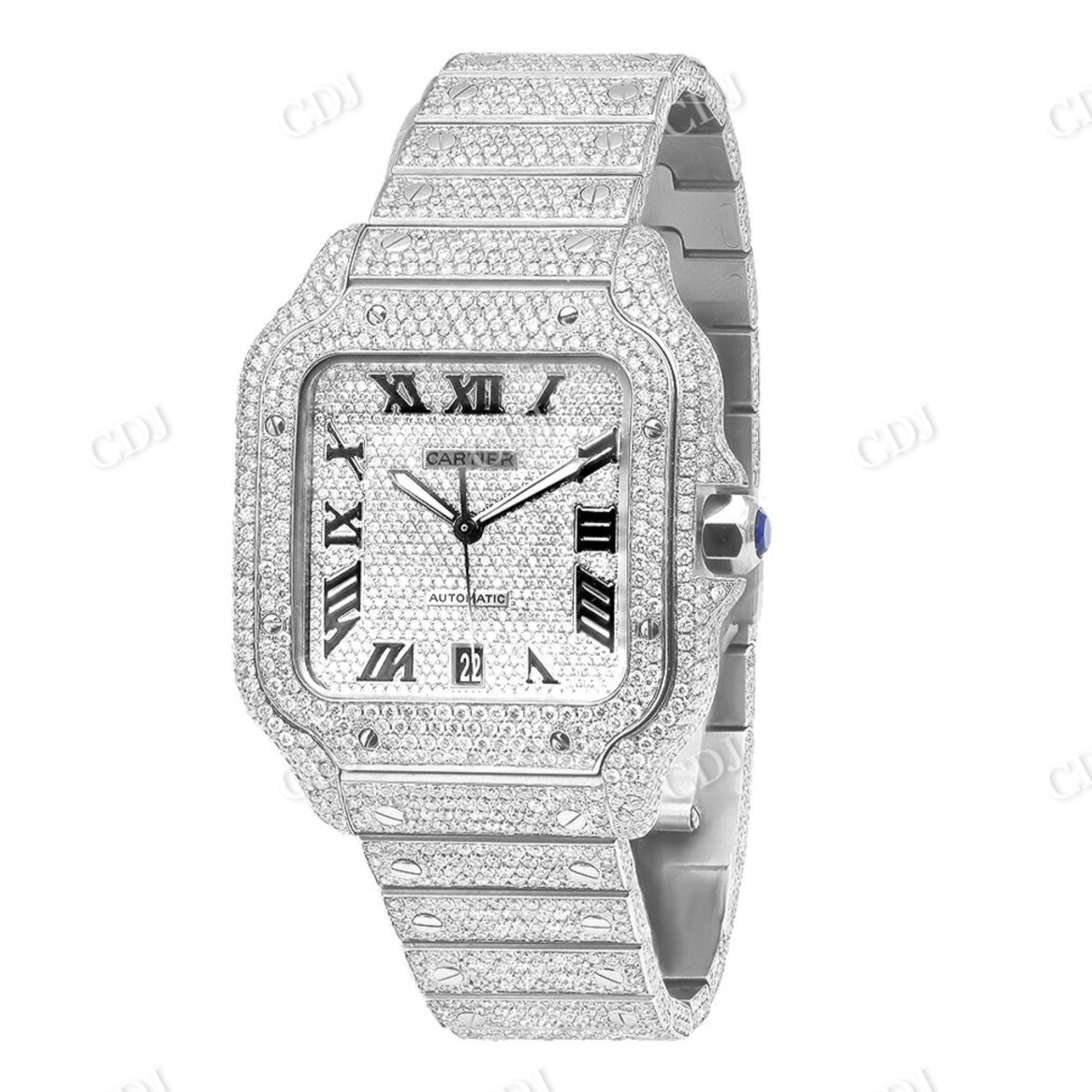 Full Iced Out Hip Hop Custom Moissanite Watch customdiamjewel