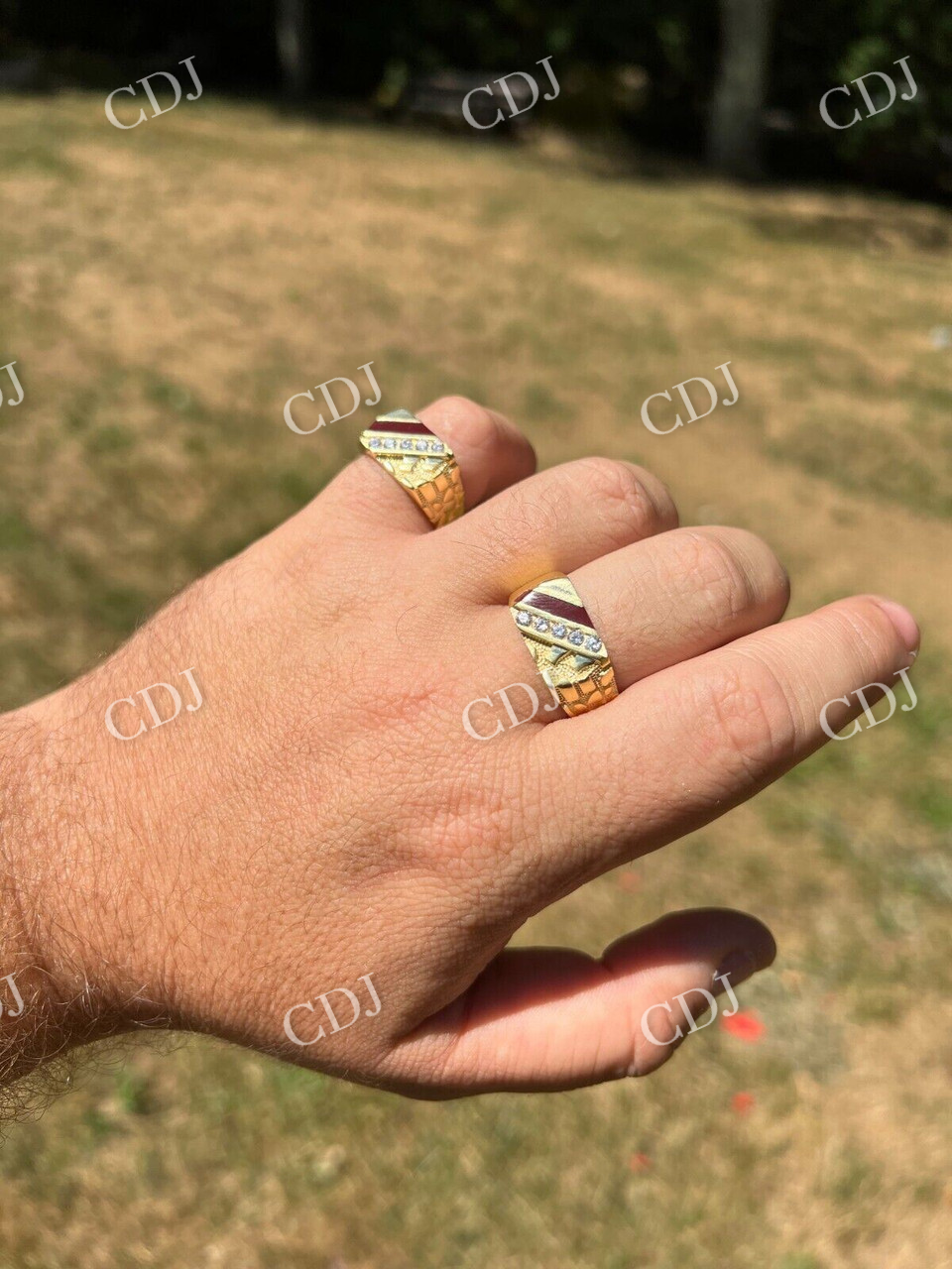 14K Gold Men's Hip Hop Ring  customdiamjewel   