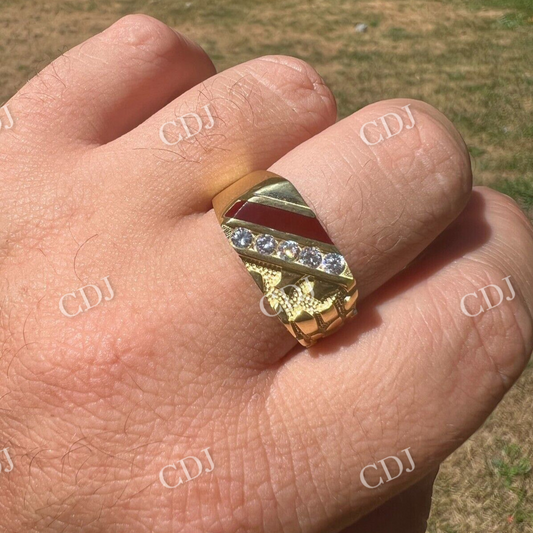 14K Gold Men's Hip Hop Ring  customdiamjewel   