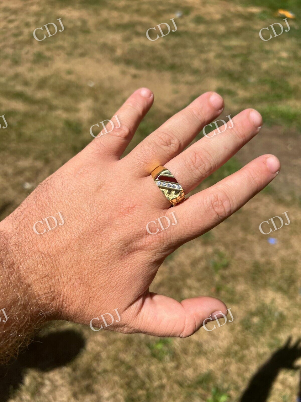 14K Gold Men's Hip Hop Ring  customdiamjewel   