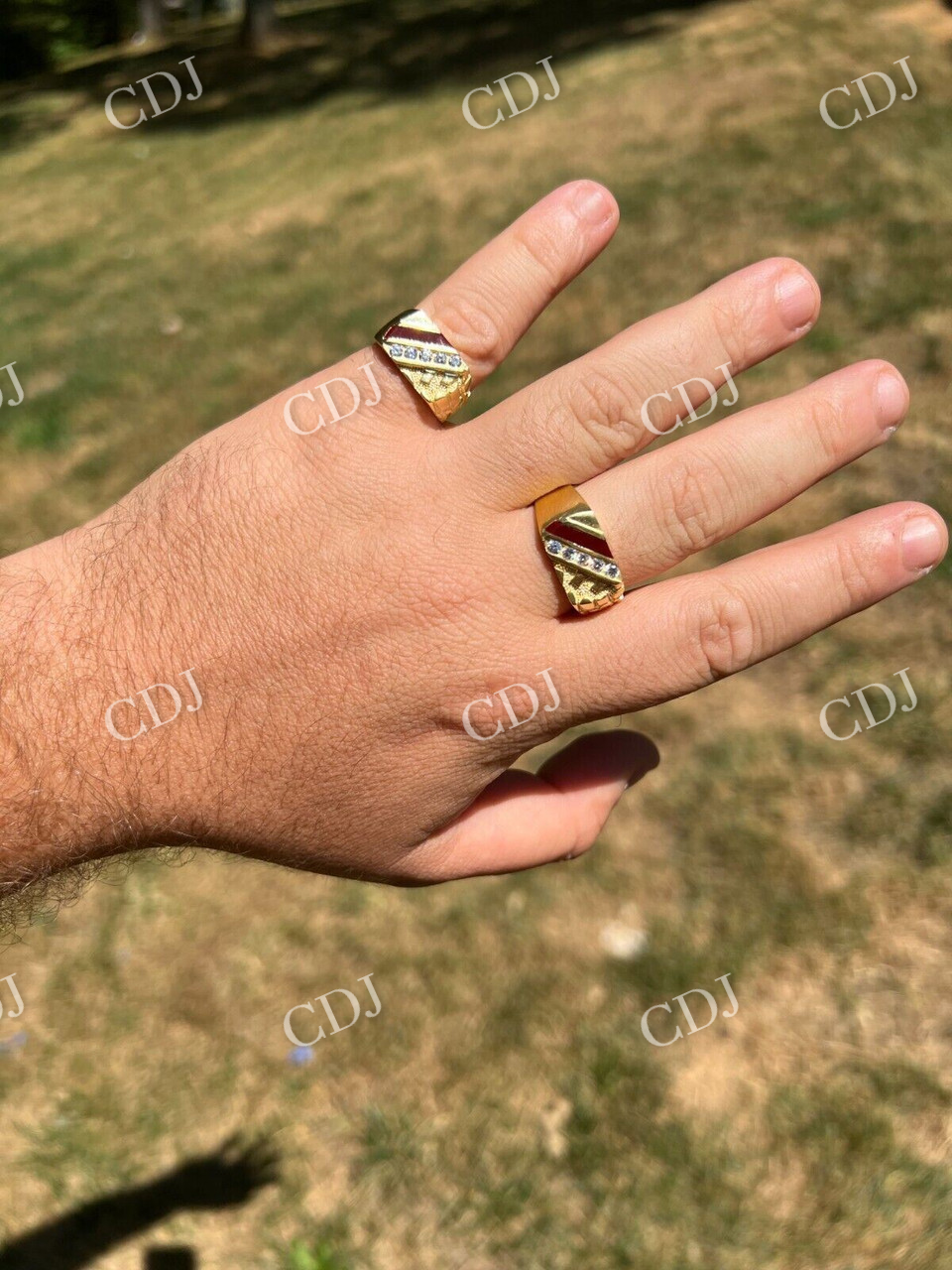 14K Gold Men's Hip Hop Ring  customdiamjewel   