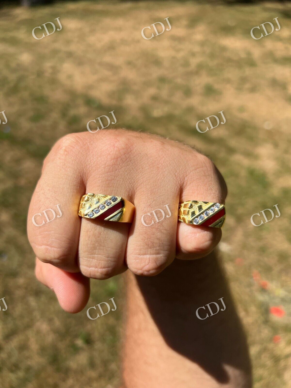 14K Gold Men's Hip Hop Ring  customdiamjewel   