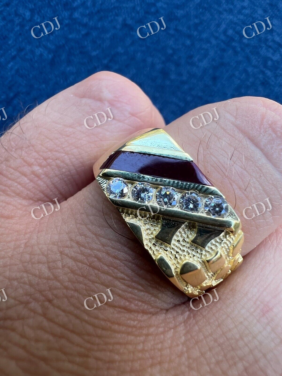 14K Gold Men's Hip Hop Ring  customdiamjewel   