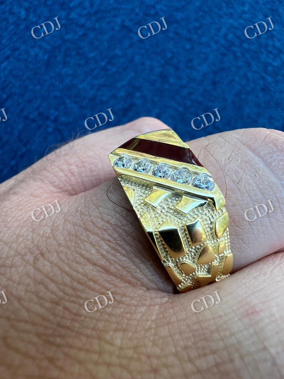 14K Gold Men's Hip Hop Ring  customdiamjewel   