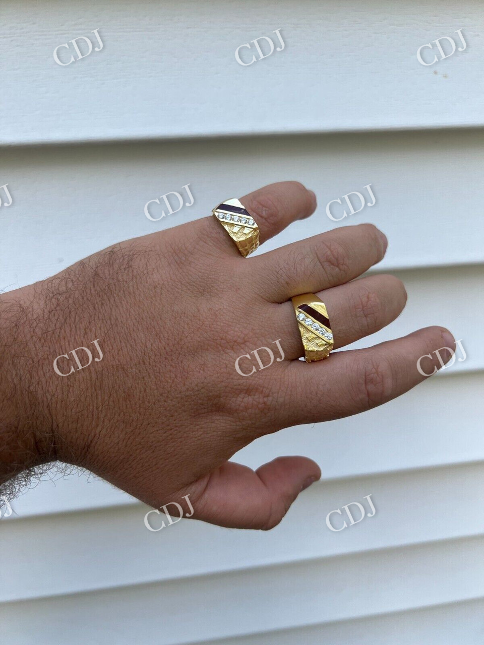 14K Gold Men's Hip Hop Ring  customdiamjewel   