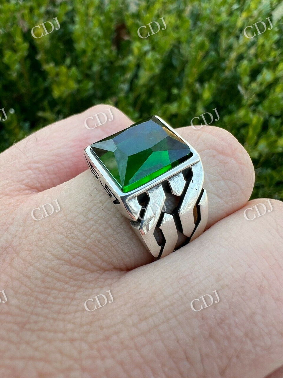 Green Emerald Gem Stone Ring  customdiamjewel   