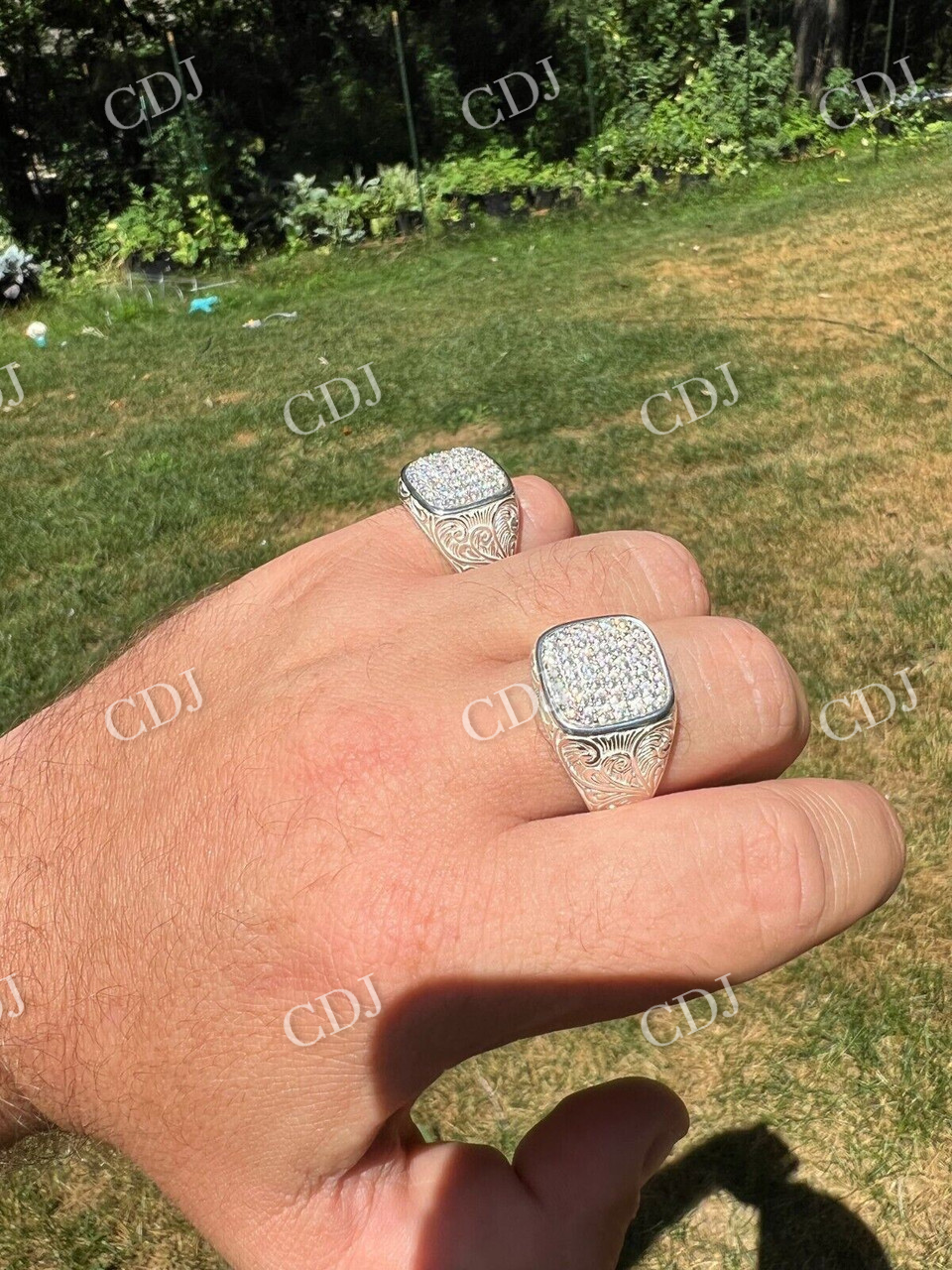 Iced Out Round Diamond Hip Hop Ring  customdiamjewel   