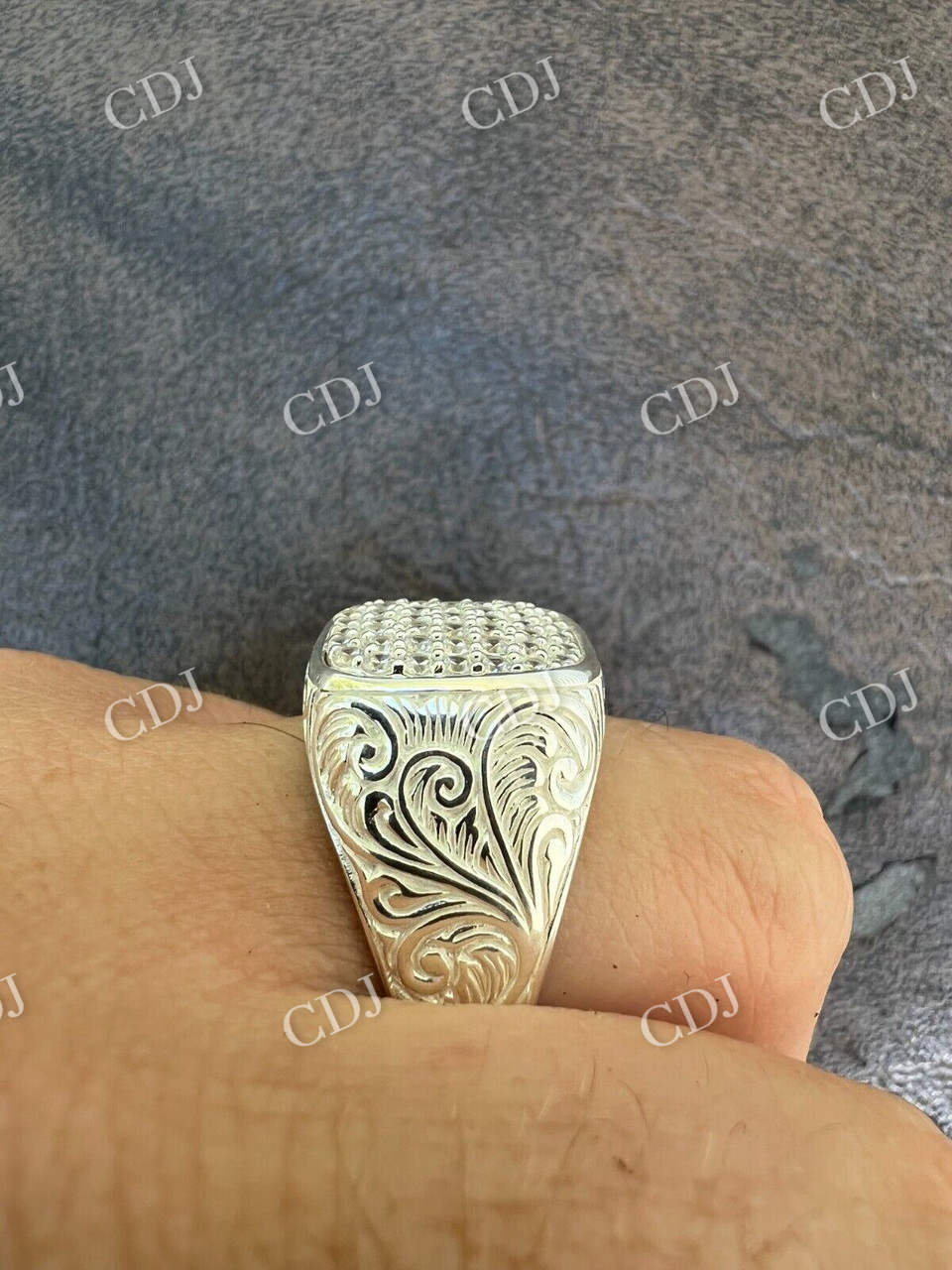 Iced Out Round Diamond Hip Hop Ring  customdiamjewel   