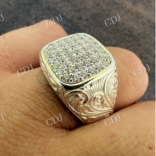 Iced Out Round Diamond Hip Hop Ring  customdiamjewel   