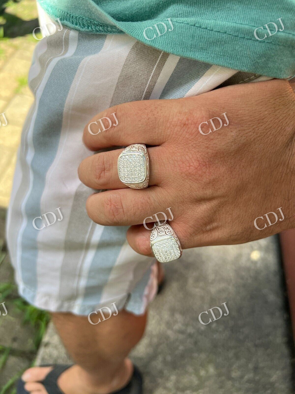 Iced Out Round Diamond Hip Hop Ring  customdiamjewel   