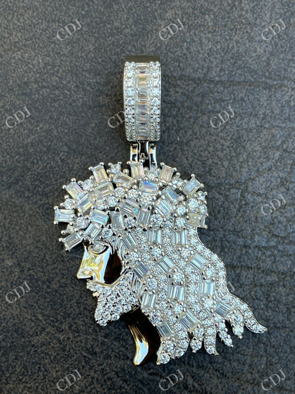 Baguette Moissanite Iced out Hip Hop pendent  customdiamjewel   