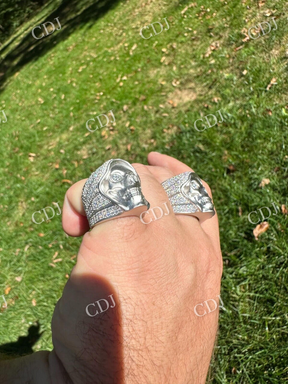 Face Skull Hip Hop Diamond Ring  customdiamjewel   