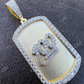 Dog Tag Natural Diamond pendent  customdiamjewel   