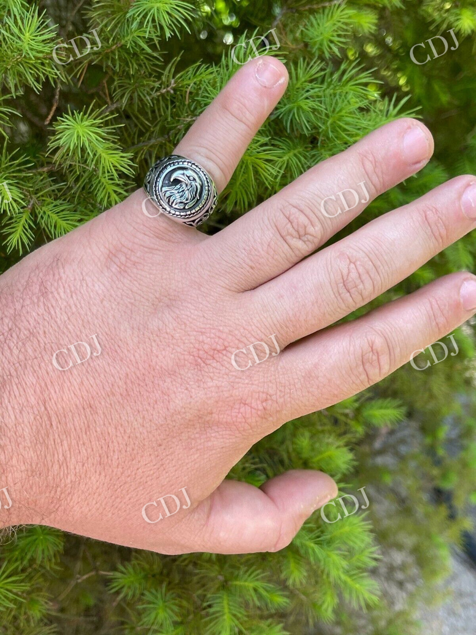 14K Gold Eagle Men's Hip Hop Ring  customdiamjewel   