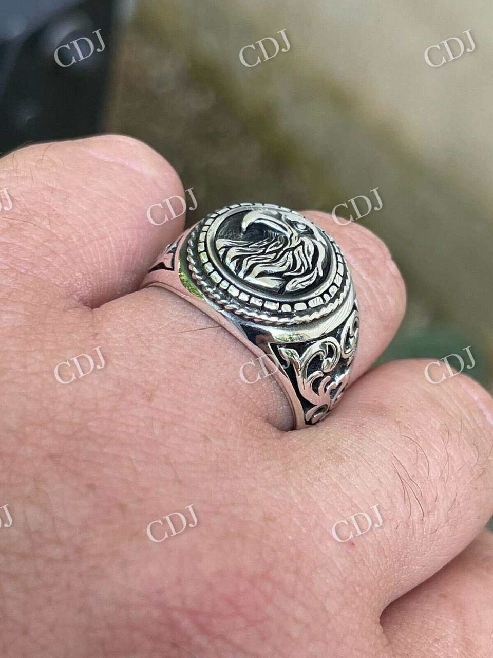 14K Gold Eagle Men's Hip Hop Ring  customdiamjewel   