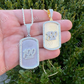 Dog Tag Natural Diamond pendent  customdiamjewel   