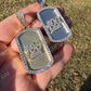 Dog Tag Natural Diamond pendent  customdiamjewel   