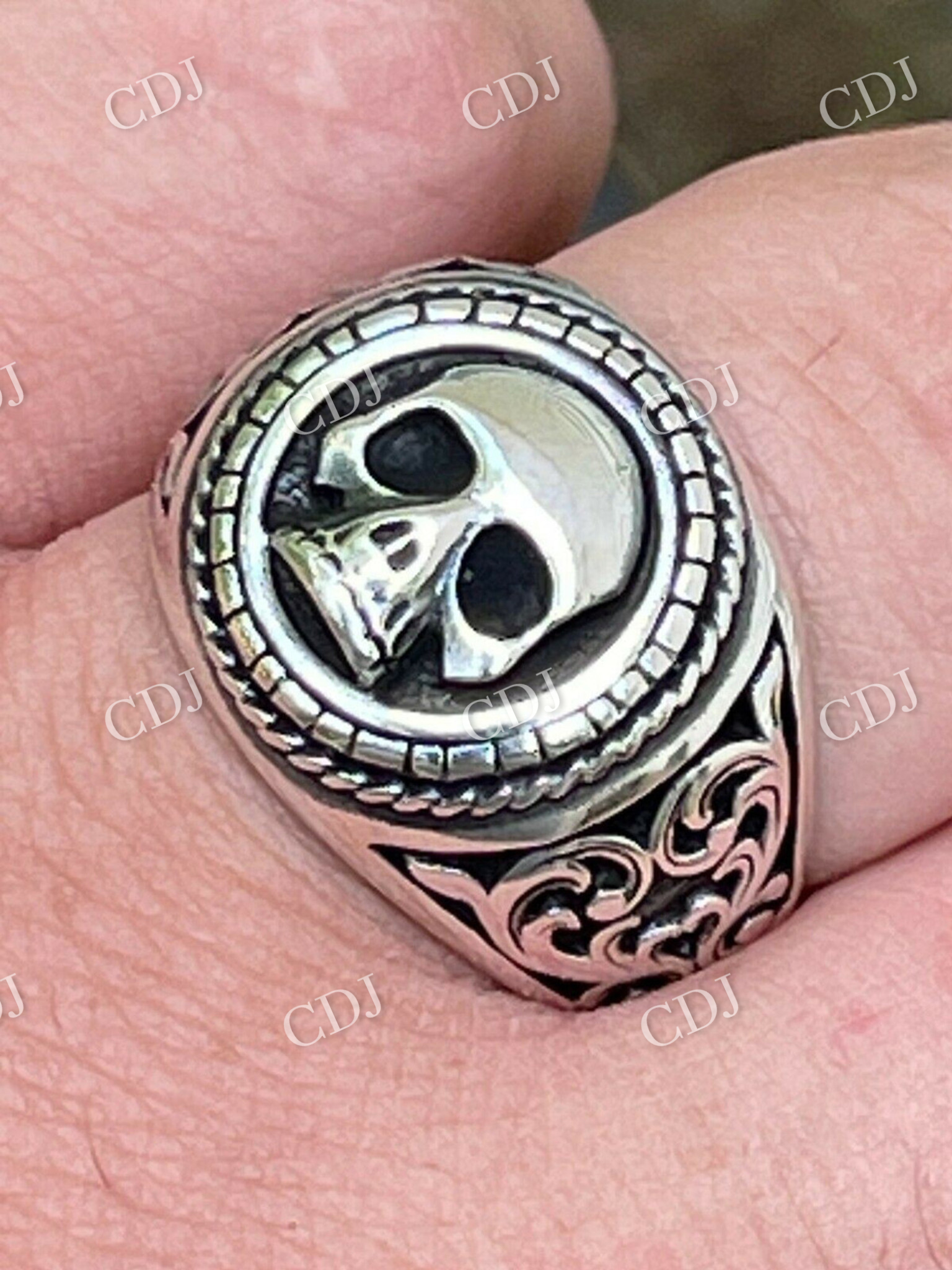 Sterling Silver Vintage Skull Ring  customdiamjewel   