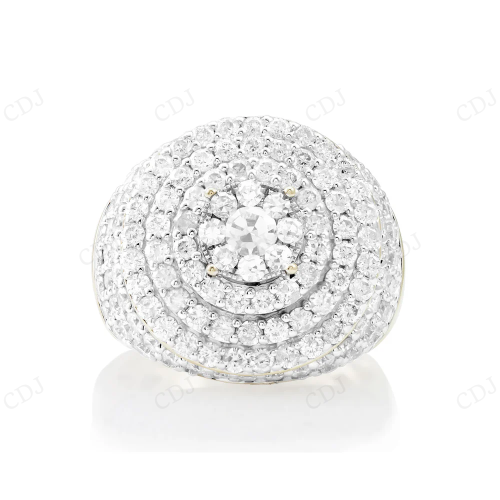 10K Yellow Gold Iced Out Hip Hop Diamond Ring For Men hip hop jewelry CustomDiamJewel