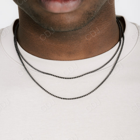 Unique 2mm White Gold Diamond Tennis Chain Necklace  customdiamjewel   