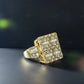 Silver Moissanite Baguette Diamond Square Cluster Ring hip hop ring customdiamjewel