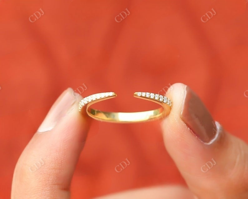 14K Solid Yellow Gold Diamond Open Wedding Band  customdiamjewel   