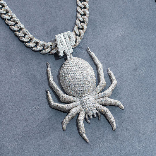 Iced Out Spider Pendant in 925 Sterling Silver hip hop jewelry customdiamjewel   