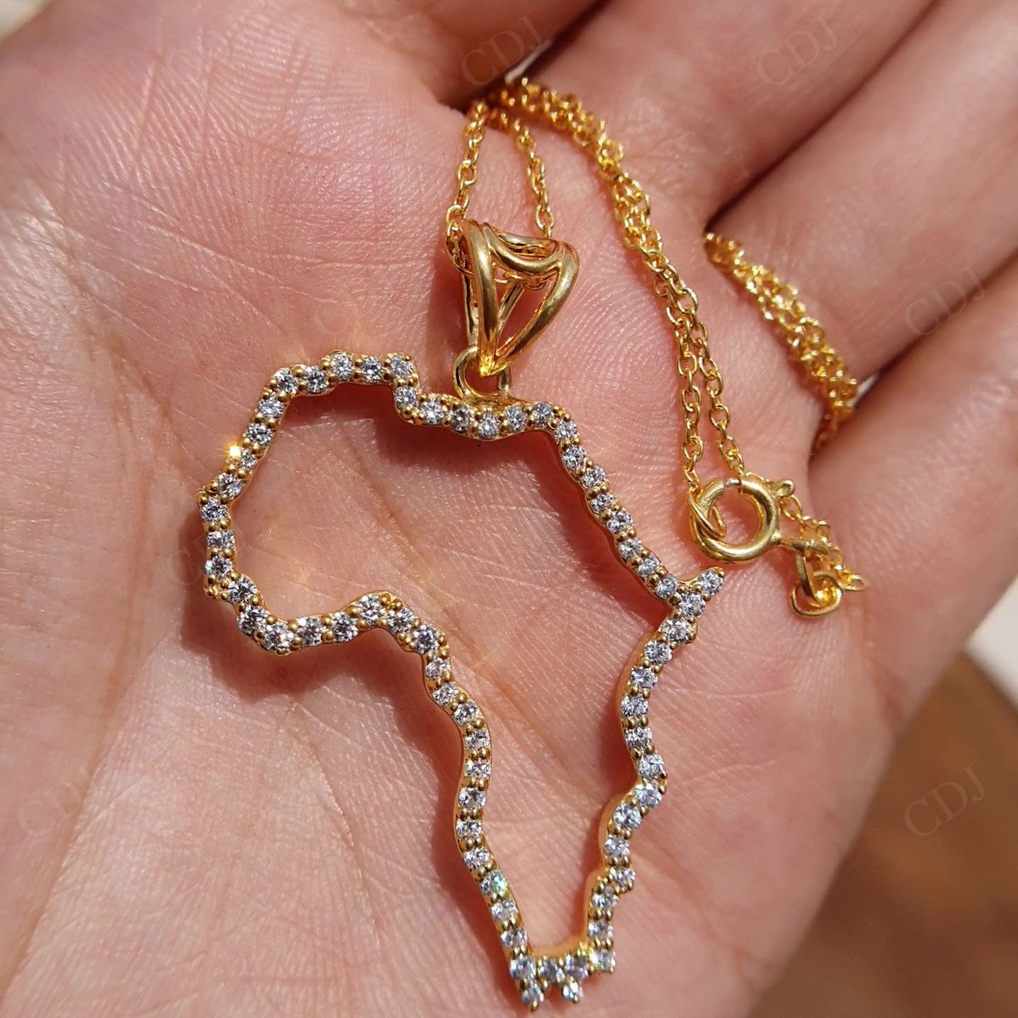 African Map Moissanite Silver Yellow Gold Plated Pendant hip hop jewelry customdiamjewel   