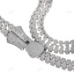 Natural Diamond 18K White Gold Zipper Necklace hip hop jewelry CustomDiamJewel