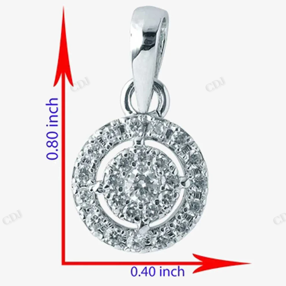 Sterling Silver Round Halo Moissanite Pendant hip hop jewelry CustomDiamJewel