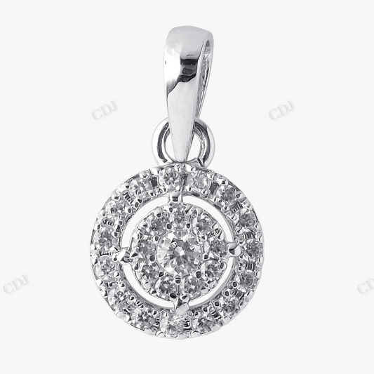 Sterling Silver Round Halo Moissanite Pendant hip hop jewelry CustomDiamJewel