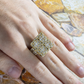 Silver Moissanite Baguette Diamond Square Cluster Ring hip hop ring customdiamjewel