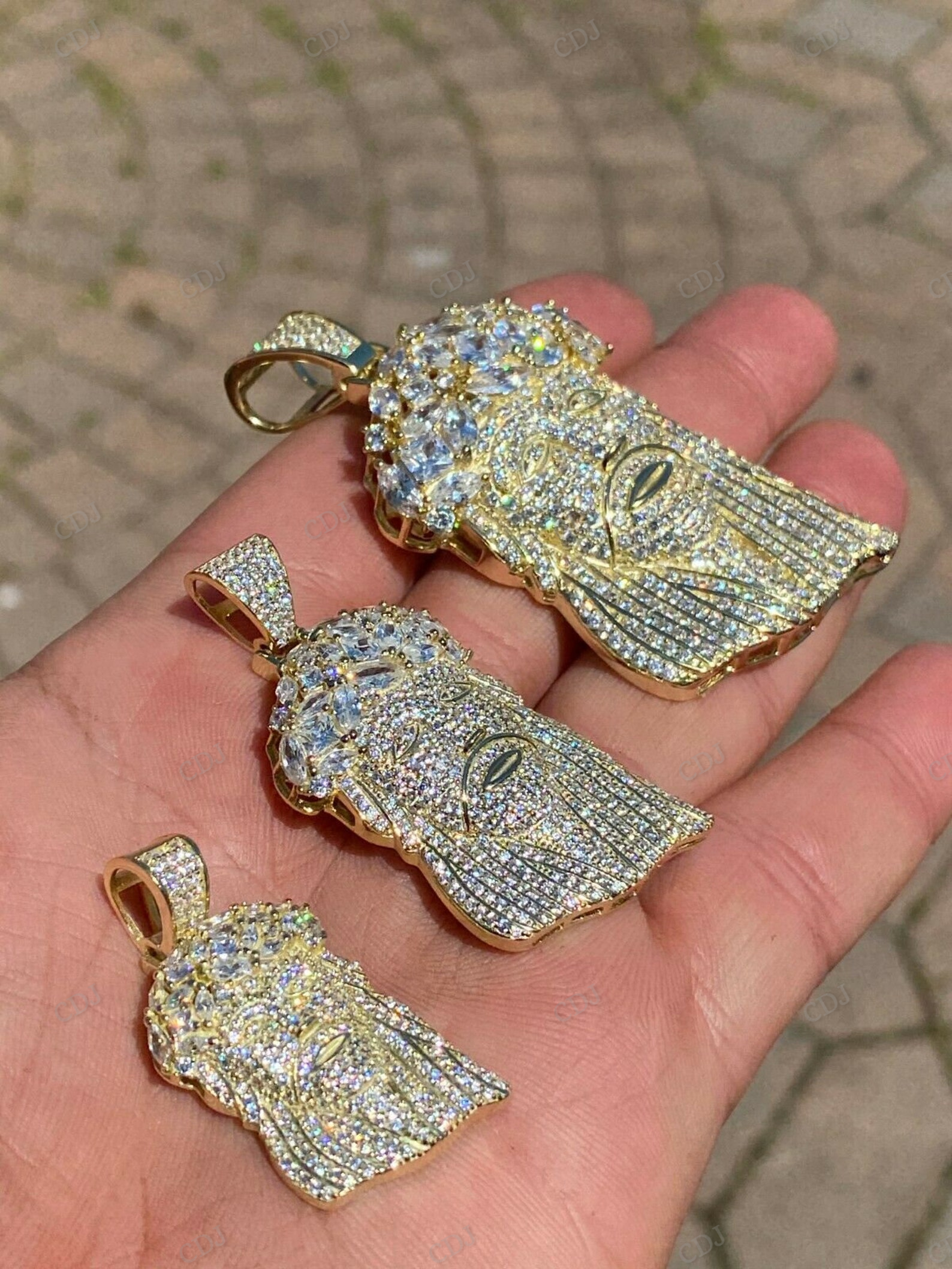 Custom Fully Iced Out Moissanite Jesus Pendant hip hop jewelry CustomDiamJewel