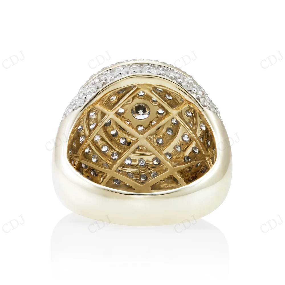 10K Yellow Gold Iced Out Hip Hop Diamond Ring For Men hip hop jewelry CustomDiamJewel