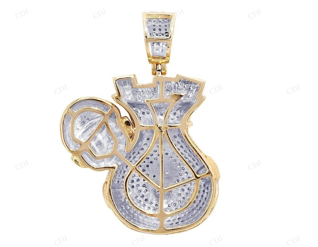 Classic 1.5 Inch Moissanite Sterling Silver Mario Pendant CustomDiamJewel