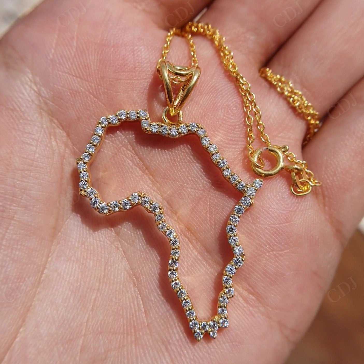 African Map Moissanite Silver Yellow Gold Plated Pendant hip hop jewelry customdiamjewel   