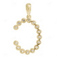 1" 0.20 CTW 10K Gold Natural Diamond Initial C Pendant CustomDiamJewel