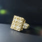 Silver Moissanite Baguette Diamond Square Cluster Ring hip hop ring customdiamjewel