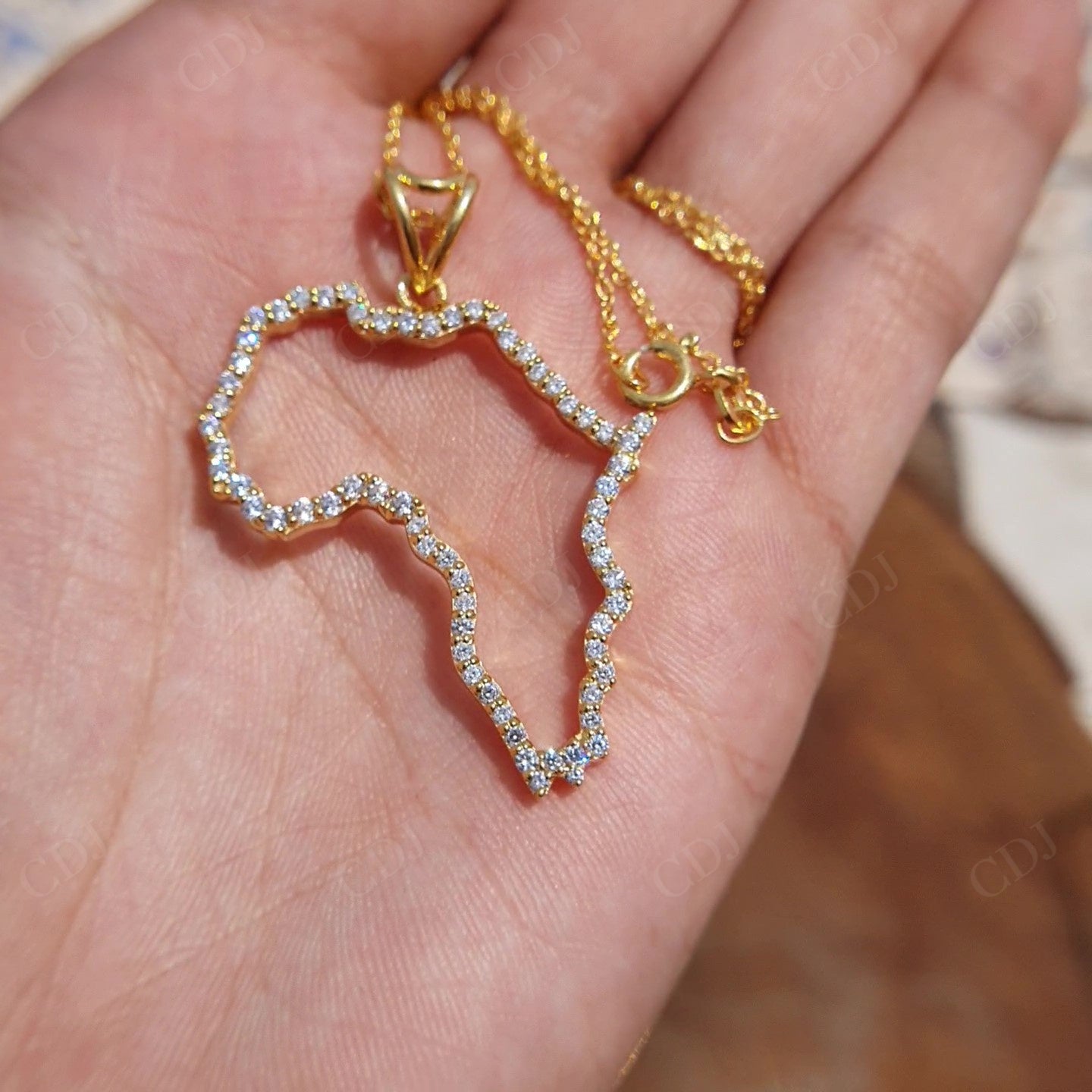 African Map Moissanite Silver Yellow Gold Plated Pendant hip hop jewelry customdiamjewel   