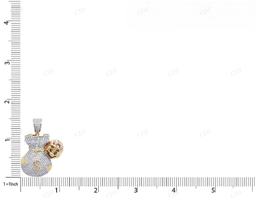 Classic 1.5 Inch Moissanite Sterling Silver Mario Pendant CustomDiamJewel