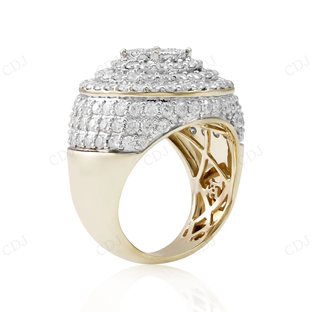 10K Yellow Gold Iced Out Hip Hop Diamond Ring For Men hip hop jewelry CustomDiamJewel